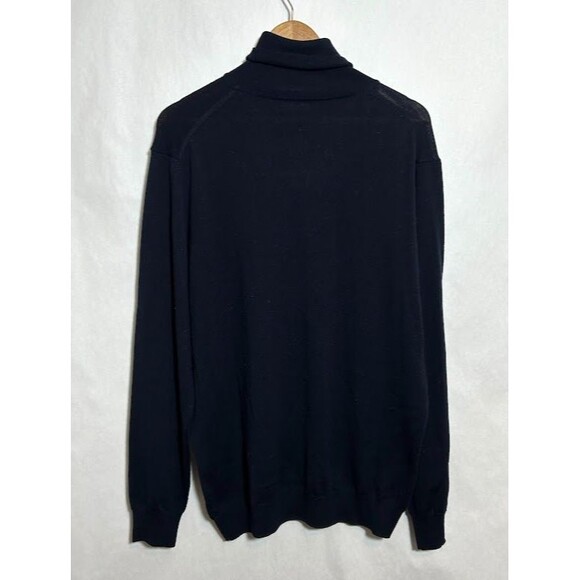 Bugatchi Super Merino Wool Turtleneck Sweater Mens XL Navy Blue Lightweight - Picture 3 of 6